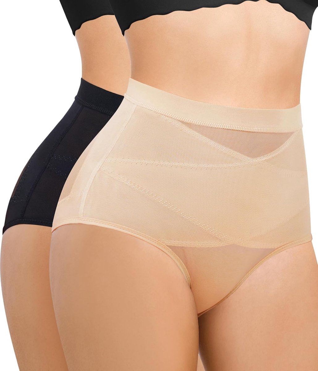 2 stuks shapewear-broekjes voor dames, onzichtbaar, shapewear, shapewear, buikcontrole, naadloos, 2 stuks
