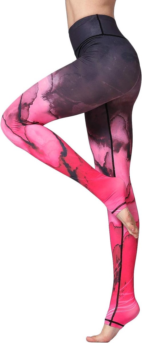 Sportlegging voor dames, met opdruk, sportbroek, fitnessbroek, yoga, leggings, sportbroek voor dames