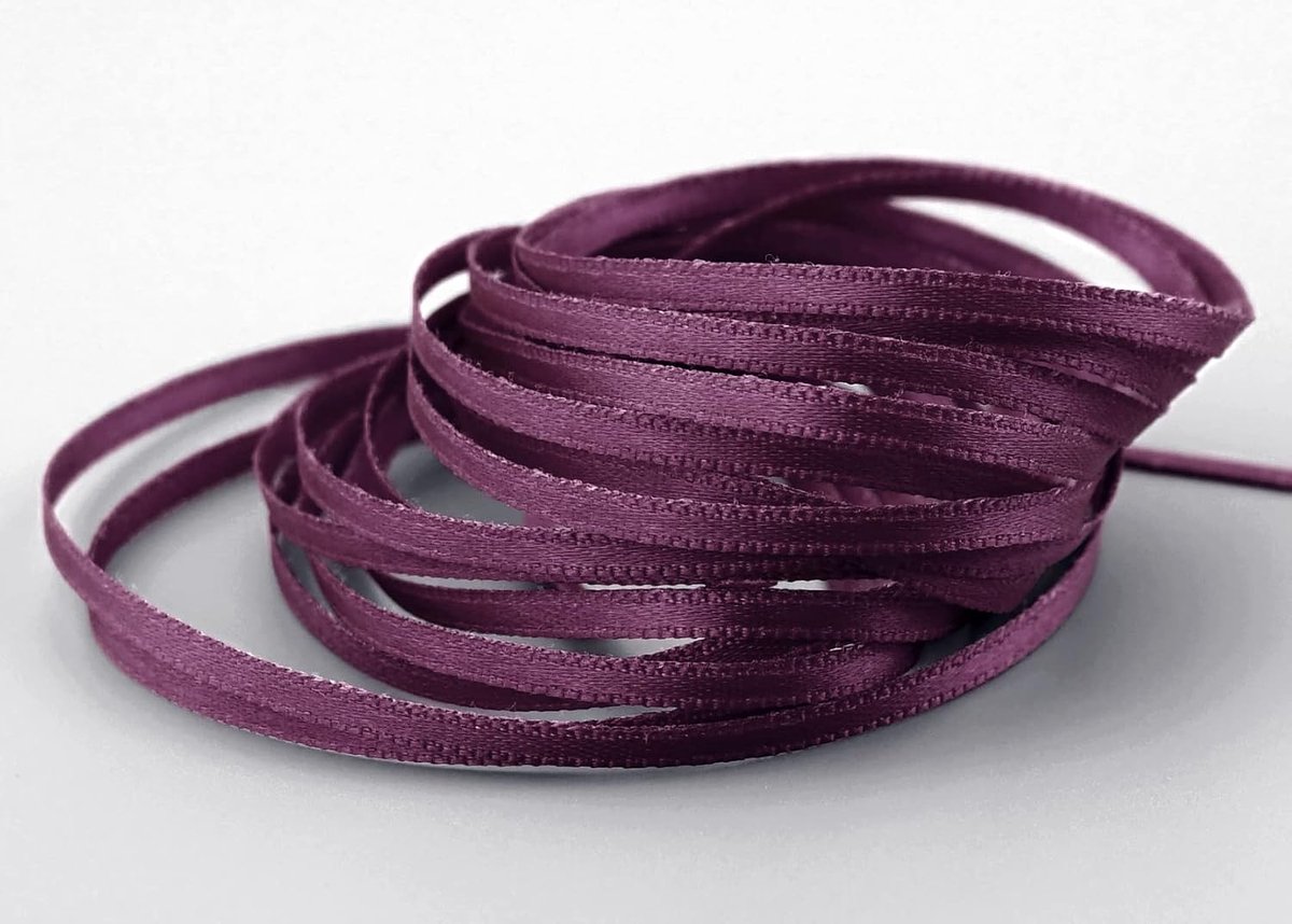 50 m x 3 mm satijnen lint Pflaume Lila (118) dubbelzijdig stropdaslint van satijn zonder draad zacht en glanzend cadeaulint decoratief lint Double face decoratief lint decoreren koord