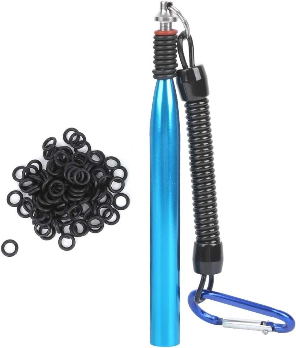 Wacky Rig Tool voor Vissen, Aluminium Gereedschap voor Zacht Aas met O-Ring en Binding Ring voor Effectieve Aaspresentatie