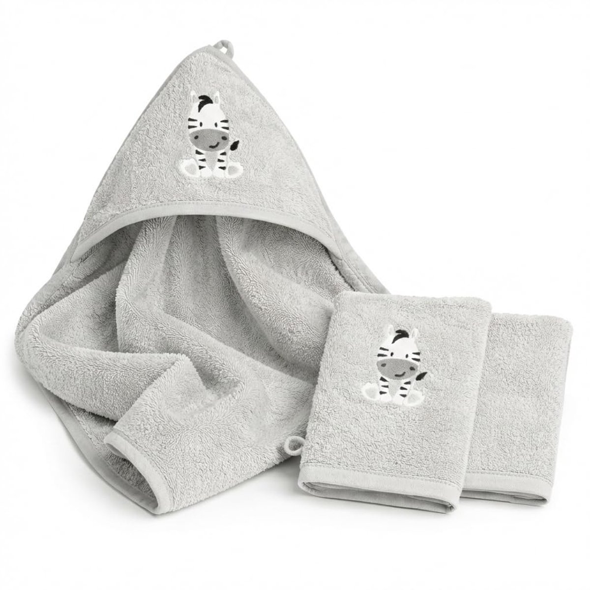 Dailygoods- Capuchonhanddoek 100 x 100 cm - Babyhanddoek - Set met 2 Washandjes - OEKO-TEX Standard 100 - Zacht Badstof - Ideaal voor Baby-uitzet