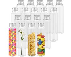 Set van 18 Plastic Proefbuizen met Schroefdop van 50ml, Ideaal voor Bloemen, Snoep en Vloeistoffen