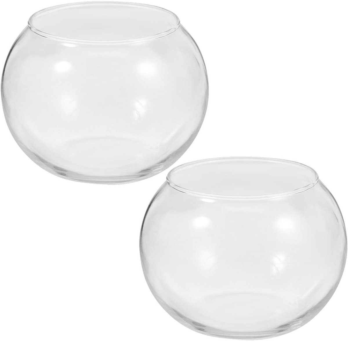 Dailygoods- Bubbleschaal set van 2 - Helder Glas - Ronde Vaas - Terrarium - Kandelaar - 12 x 12 x 10 cm - Hoogwaardig Materiaal