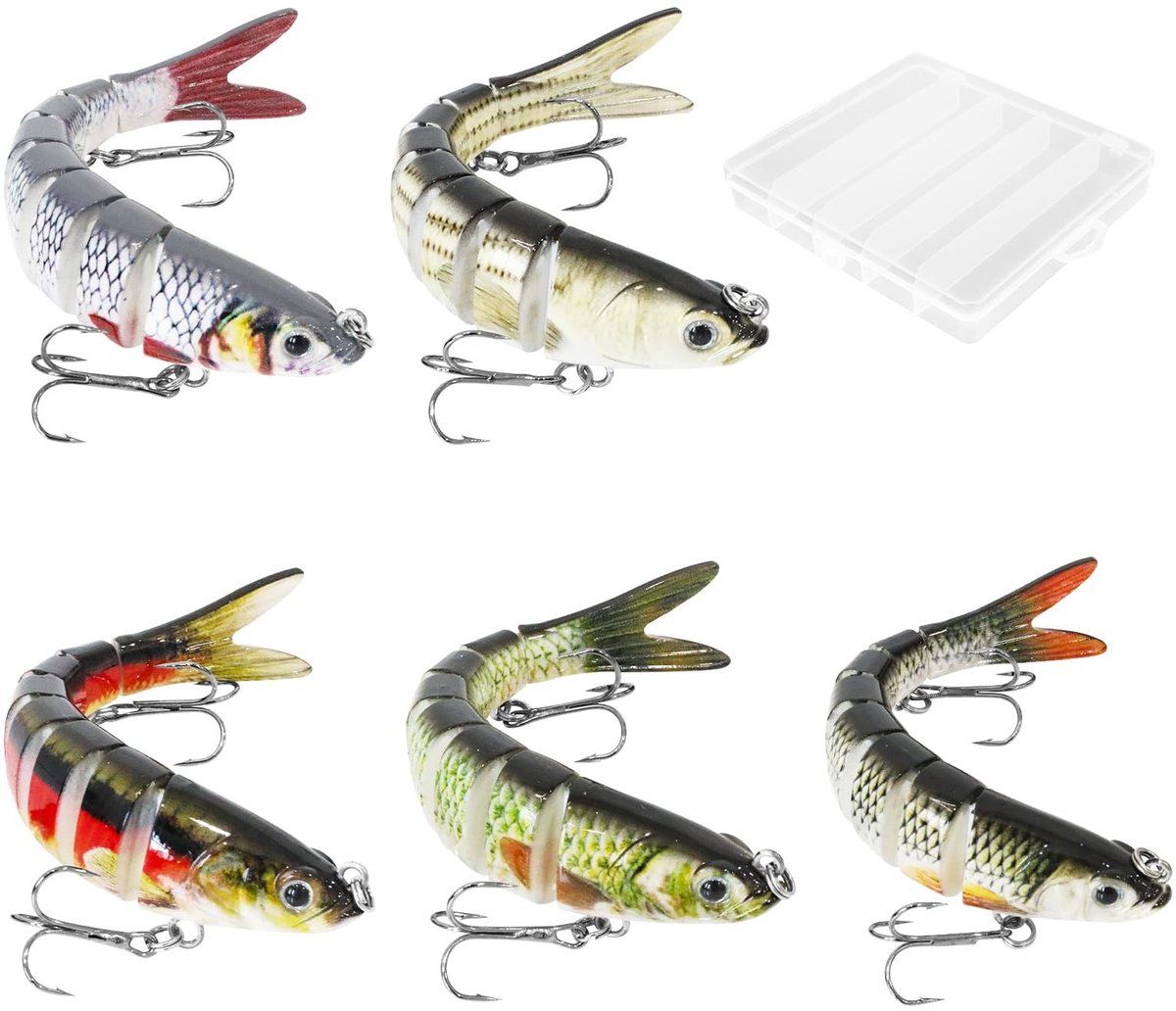 Dailygoods - 5 Stuks Snoek Kunstaas - Levensechte Wobbler voor Zoet en Zout Water