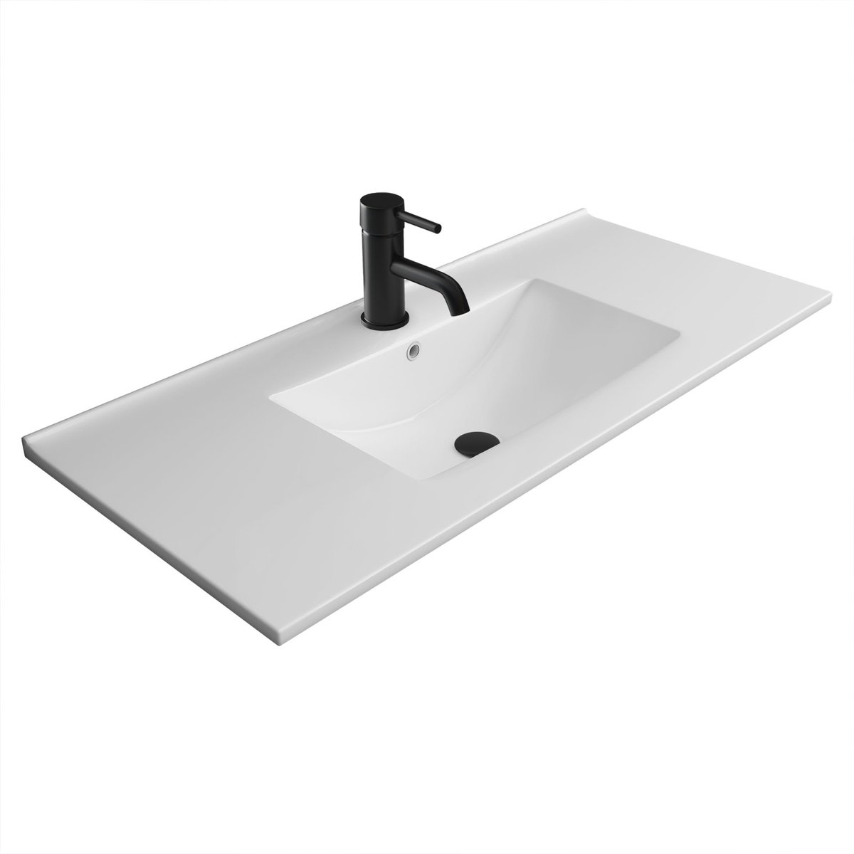 Dailygoods - Alpenberger Wastafel, Inbouwwastafel met Keramische Coating, 90 cm