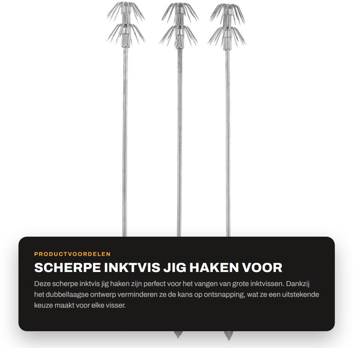 Dailygoods- Jig Haken - Scherpe Roestvrijstalen Haken - Dubbellaagse Splithaak - Ingebouwde Roterende Verbinding - Duurzaam - Geschikt voor Inktvisvangst - Inktvis Haken