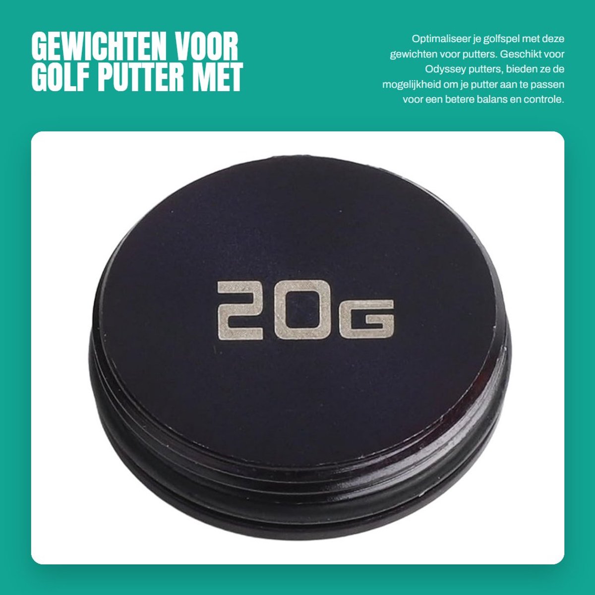 Dailygoods- Puttergewichten Set - 5g/10g/15g/20g - Geschikt voor Odyssey Putter - Slijtvast Materiaal - Eenvoudige Structuur - Ideaal voor Training - Golfgewichten