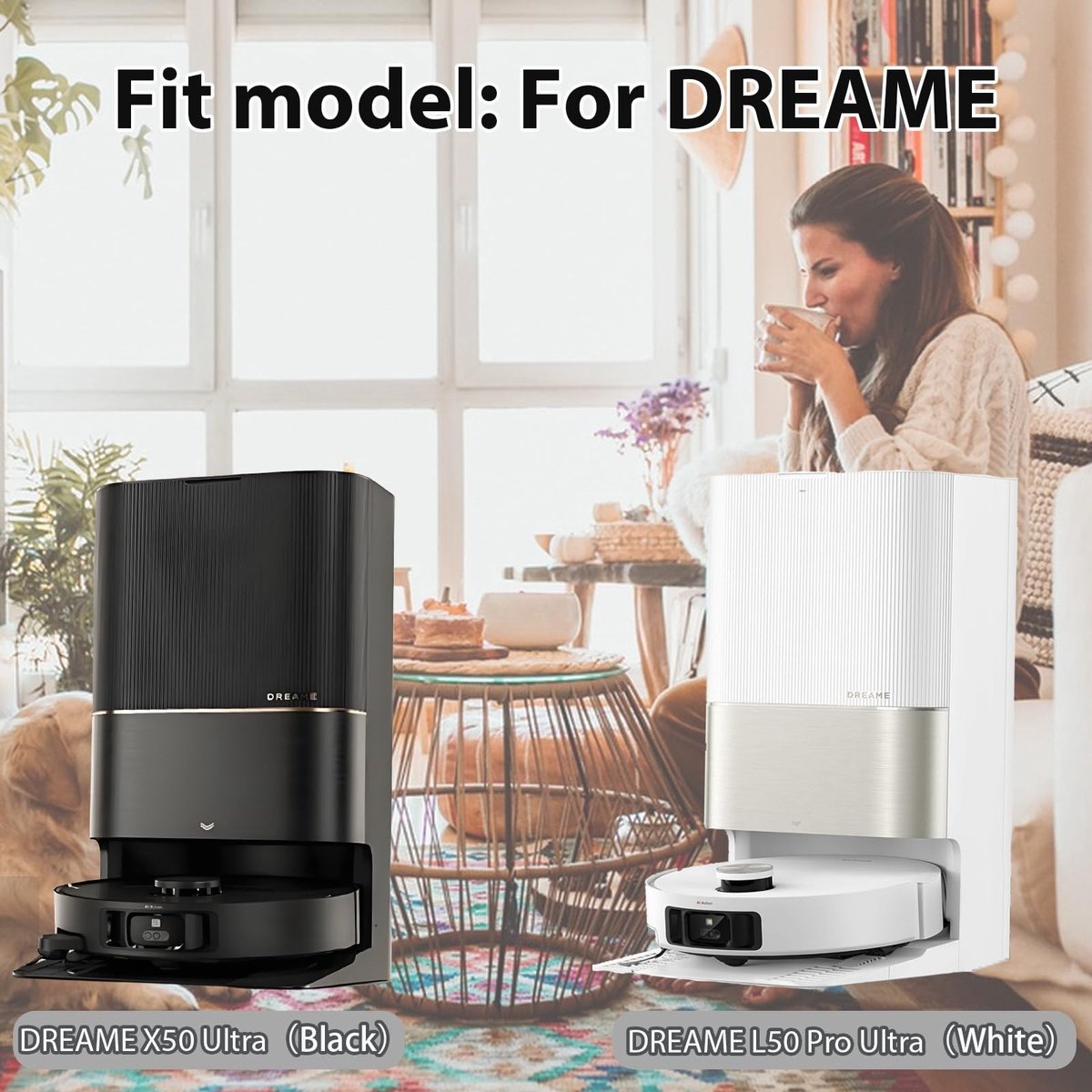 Dailygoods- Reserveonderdeel voor Dreame X50 Ultra Complete - 2 Hoofdborstels - 6 Zijborstels - 6 Dweilen - 4 HEPA-filters - 6 Stofzuigerzakken - Hoogwaardige OEM-materialen - Stofzuigeraccessoires