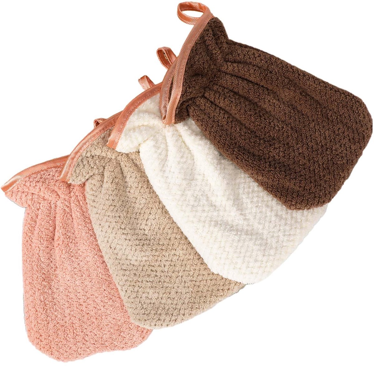 Dailygoods - Set van 4 Koraalfluweel Microvezel Washandjes - Herbruikbaar en Machinewasbaar