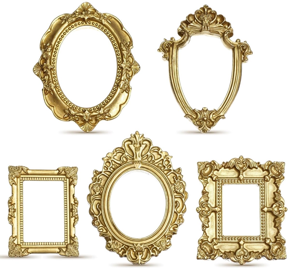 Dailygoods- Fotolijsten Mini 10 Stuks - Vintage Hars - Ovaal/Rechthoekig/Vierkant/Rond - Decoratie voor Bruiloft/Jubileum - Duurzaam en Makkelijk te Reinigen - Fotolijstjes