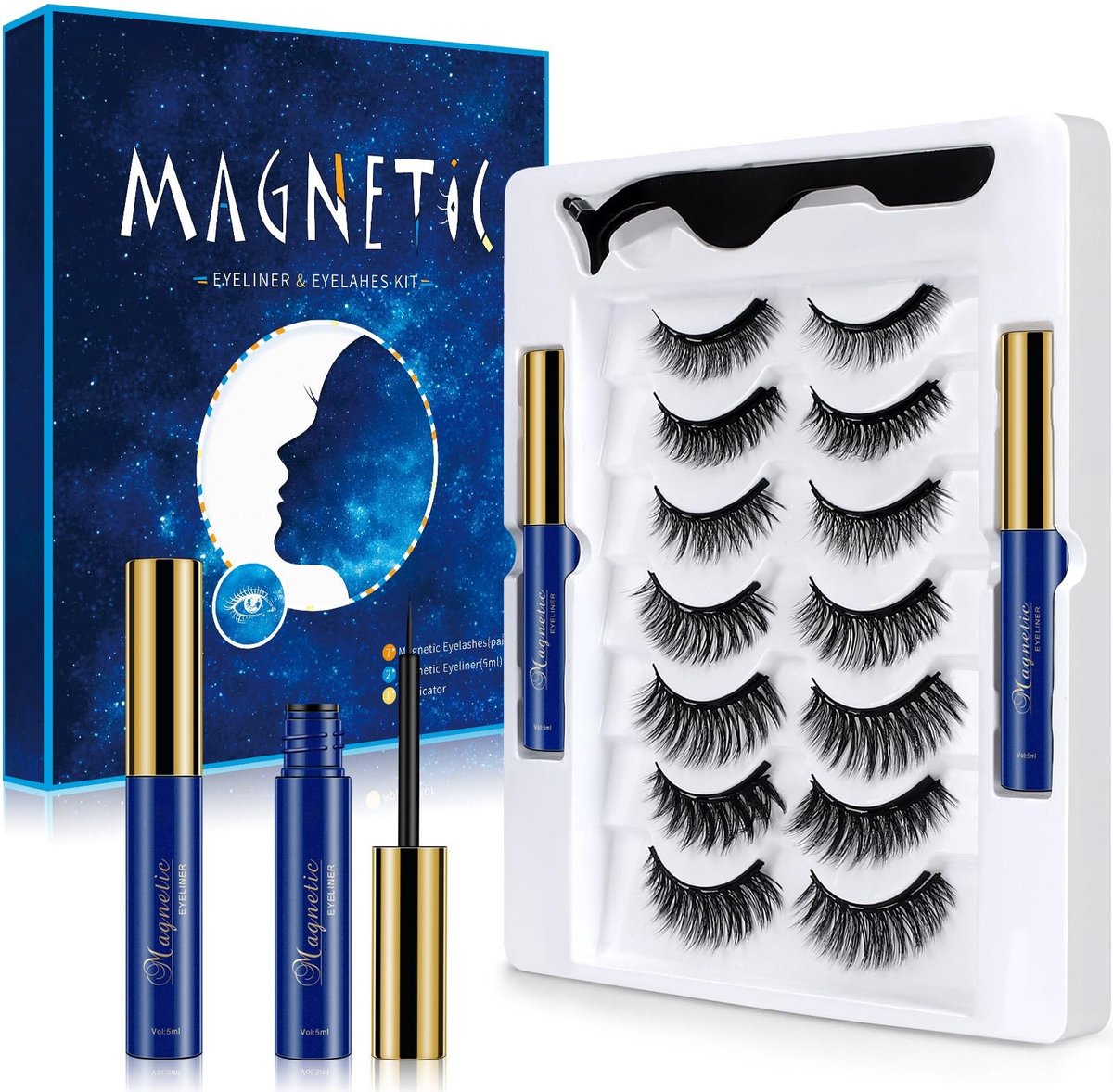 Dailygoods- Wimpers Magnetische Wimperextensions - 3D Wimpers - Set van 7 Stijlen - Waterdicht - Zonder Lijm - Hoogwaardige Synthetische Vezels - Kunstwimpers