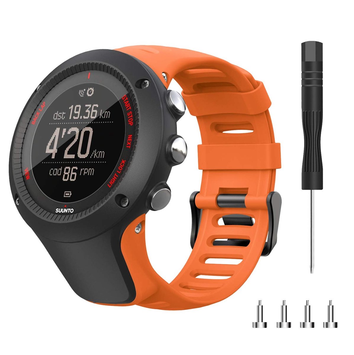 Dailygoods- Horlogeband Hoogwaardig TPU - Compatibel met Suunto Ambit 1/2/2S/2R/3 Sport/3 Run/3 Peak - Inclusief Gereedschap - 130mm Omtrek - Professionele Uiterlijk - Smartwatchband