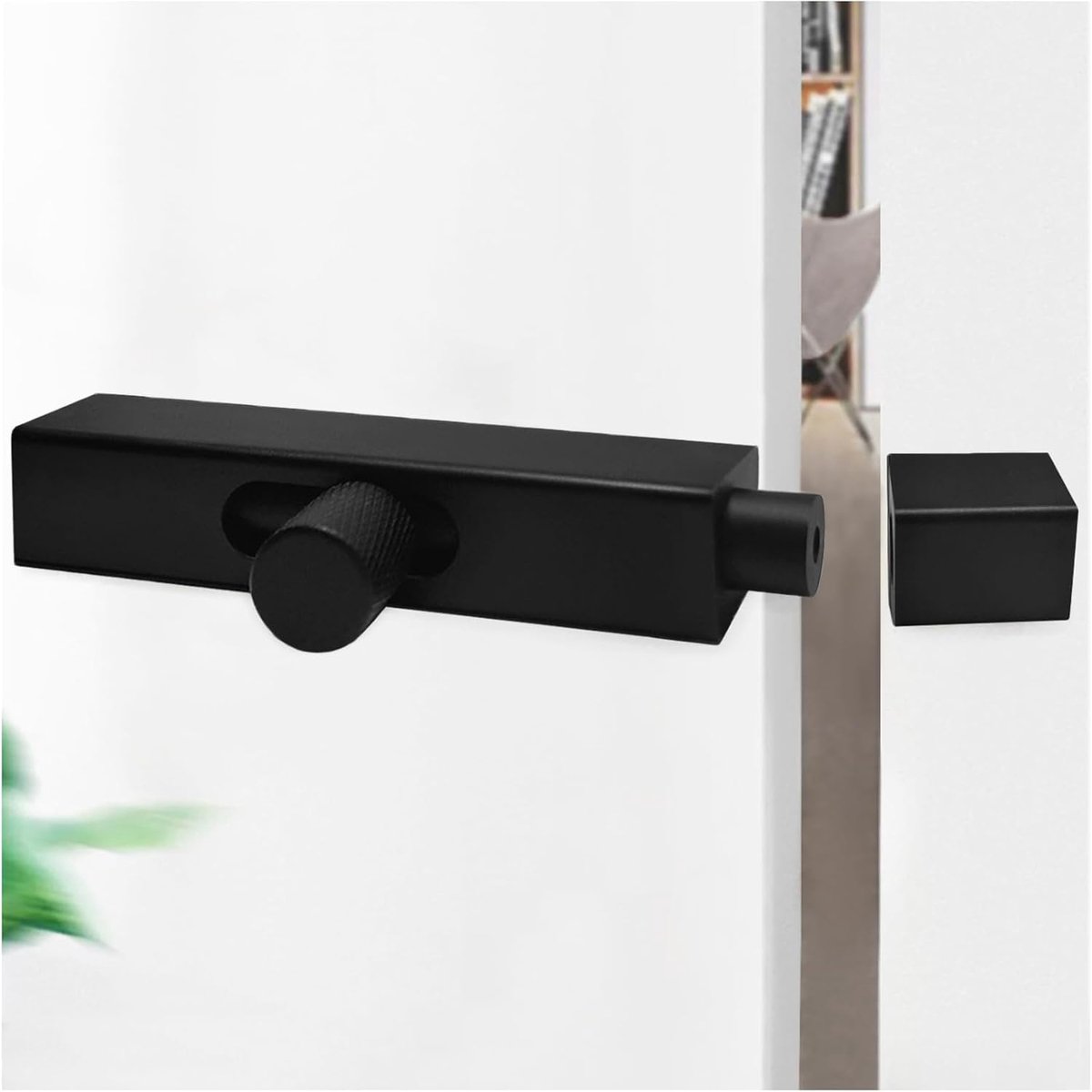 2 schroefsloten schuifslot, tandwielhendeldeurslot, interne veiligheidsdeurslot luikslot, slaapkamerdeurslot verstevigingsslot, deur schuifschroefslot kastslot (zwart--6 inch)