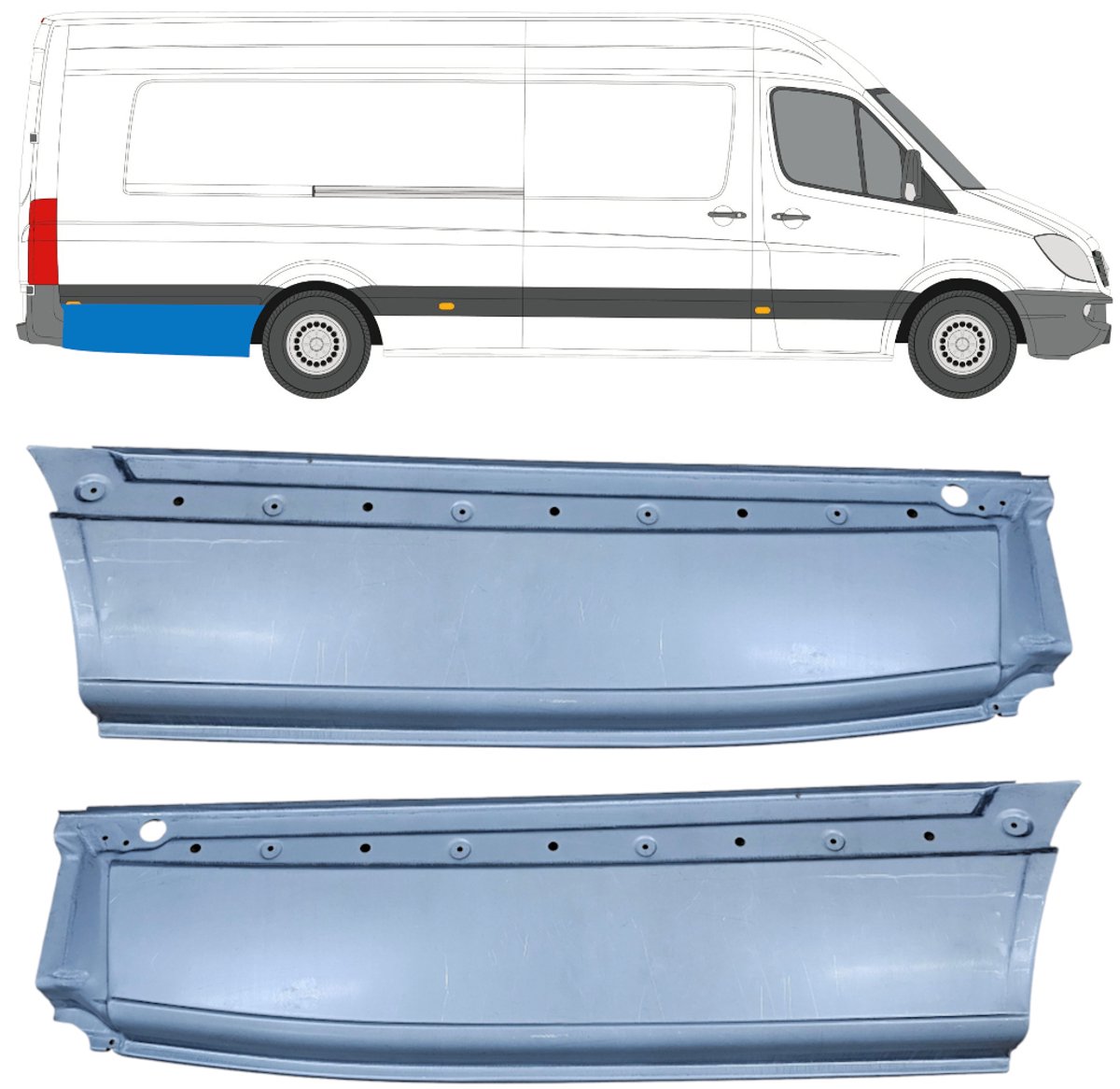 Reparatiepaneel achterspatbord voor Volkswagen Crafter 2005-2017