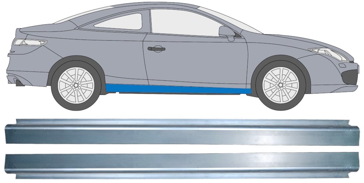 Reparatie dorpel voor Renault Laguna III 2008-2015 / Links = Rechts / COUPE