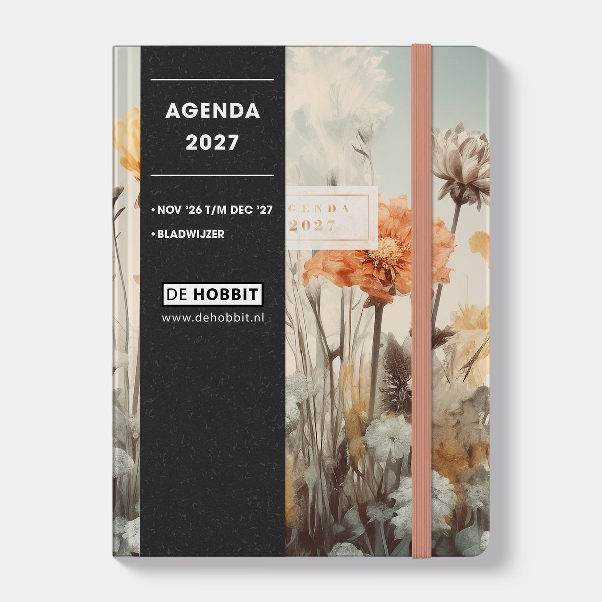 Hobbit - Soft Pocket Agenda 2027 - Agenda A6 (14 x 10,5 cm) - A6 agenda met zachte kaft - 1 week op 2 pagina's - Veldbloemen