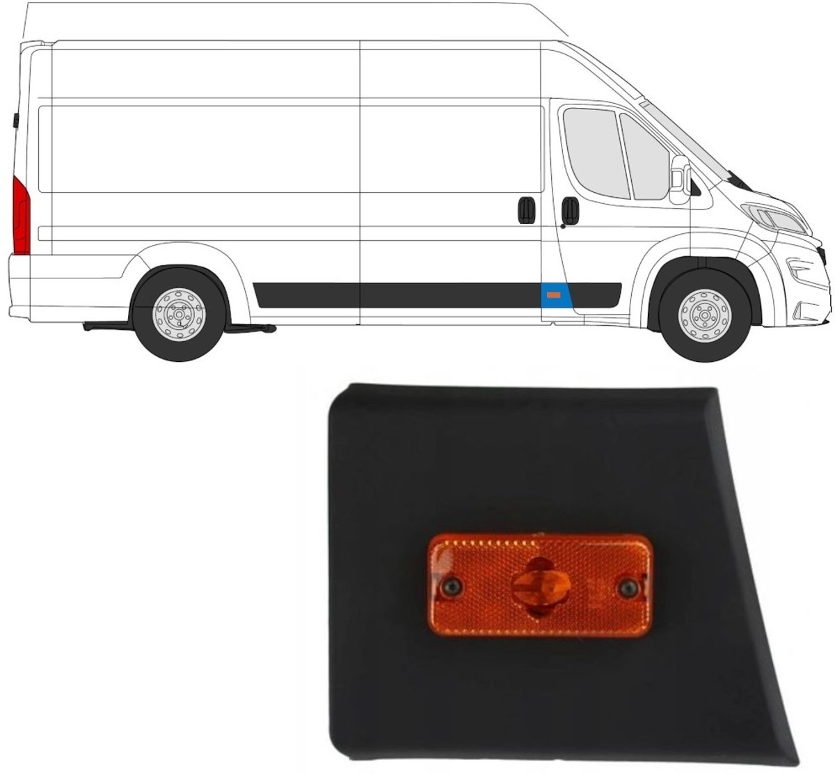 Sierlijst beschermingslijst voor stijl met positielicht voor Opel Movano 2021-