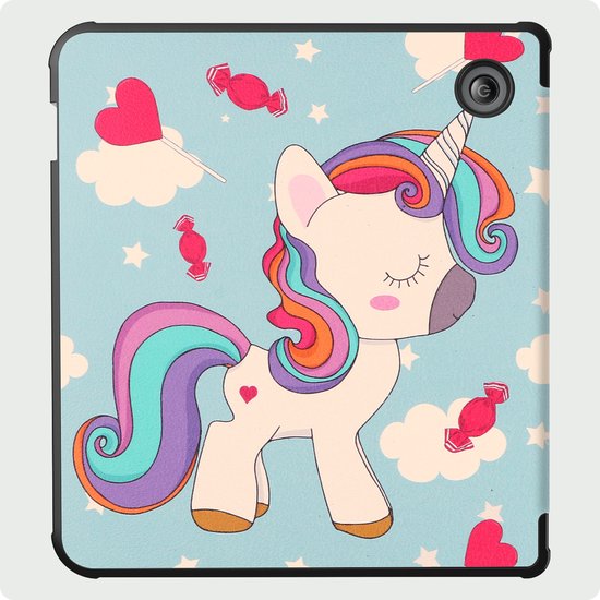 Hoes Geschikt voor Kobo Libra 2 Hoesje Bookcase Cover Hoes Met Screenprotector - Hoesje Geschikt voor Kobo Libra 2 Hoes Cover Case - Eenhoorn — afbeelding 5