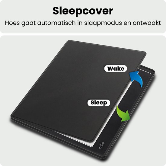 Hoes Geschikt voor Kobo Elipsa 2E Hoesje Bookcase Cover Hoes - Hoesje Geschikt voor Kobo Elipsa 2E Hoes Cover Case - Zwart — afbeelding 3