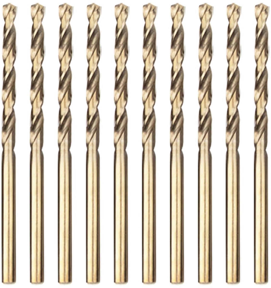 Dailygoods- Twistboor 10 Stuks - HSS Kobalt - Boorset voor Roestvrij Staal - Boorstandaard - Boorstop - Schokbestendig