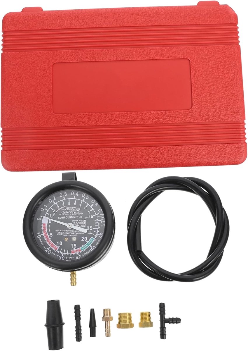 Vacuüm Testinstrument - Onderhoudsmeters - Motoronderhoud - Dubbele Schaal - 10x10cm - Diverse Kleuren