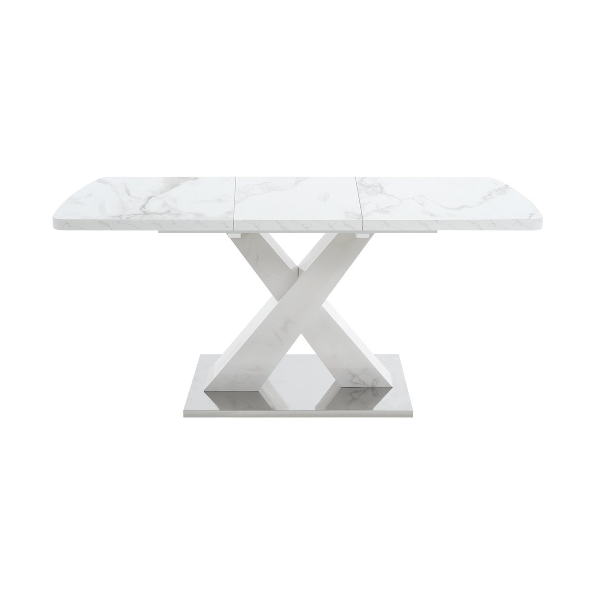 Rechthoekige eettafel - Uitschuifbare eettafel - Eettafel - X-vormige poten - Metalen onde