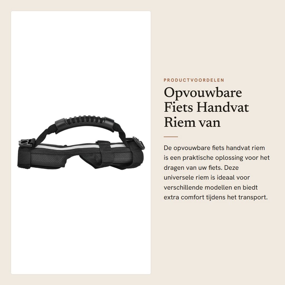 Dailygoods- Handvatriem Opvouwbaar - Universeel - Fiets/Scooter - Canvas - Comfortabel - Professionele Kwaliteit - Scooterhandvat
