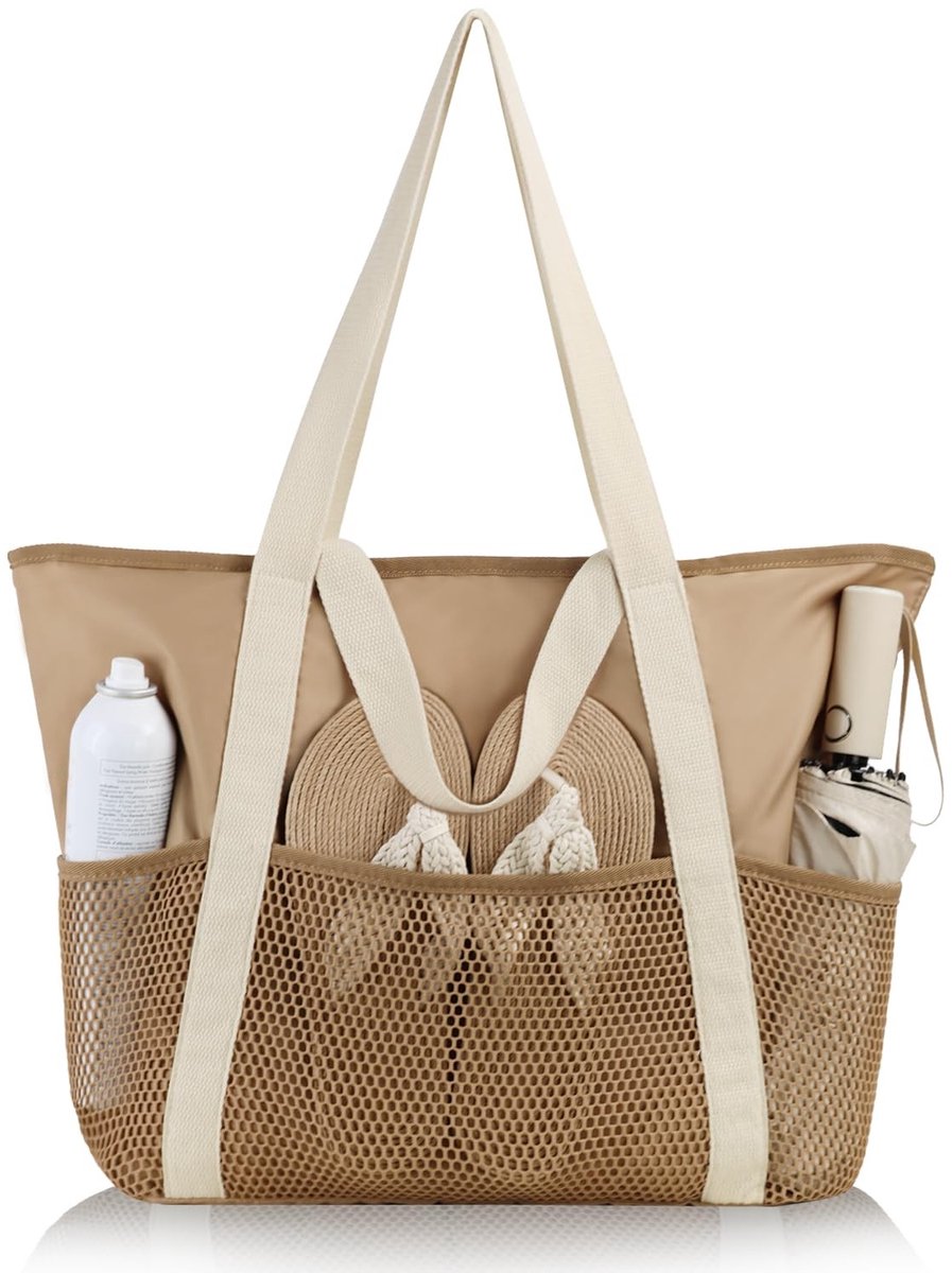 Dailygoods- Strandtas Waterdicht - Grote Boodschappentas - Met Meerdere Zakken - Ergonomische Handgrepen - Scheurbestendig - Ideaal voor Strand en Sport
