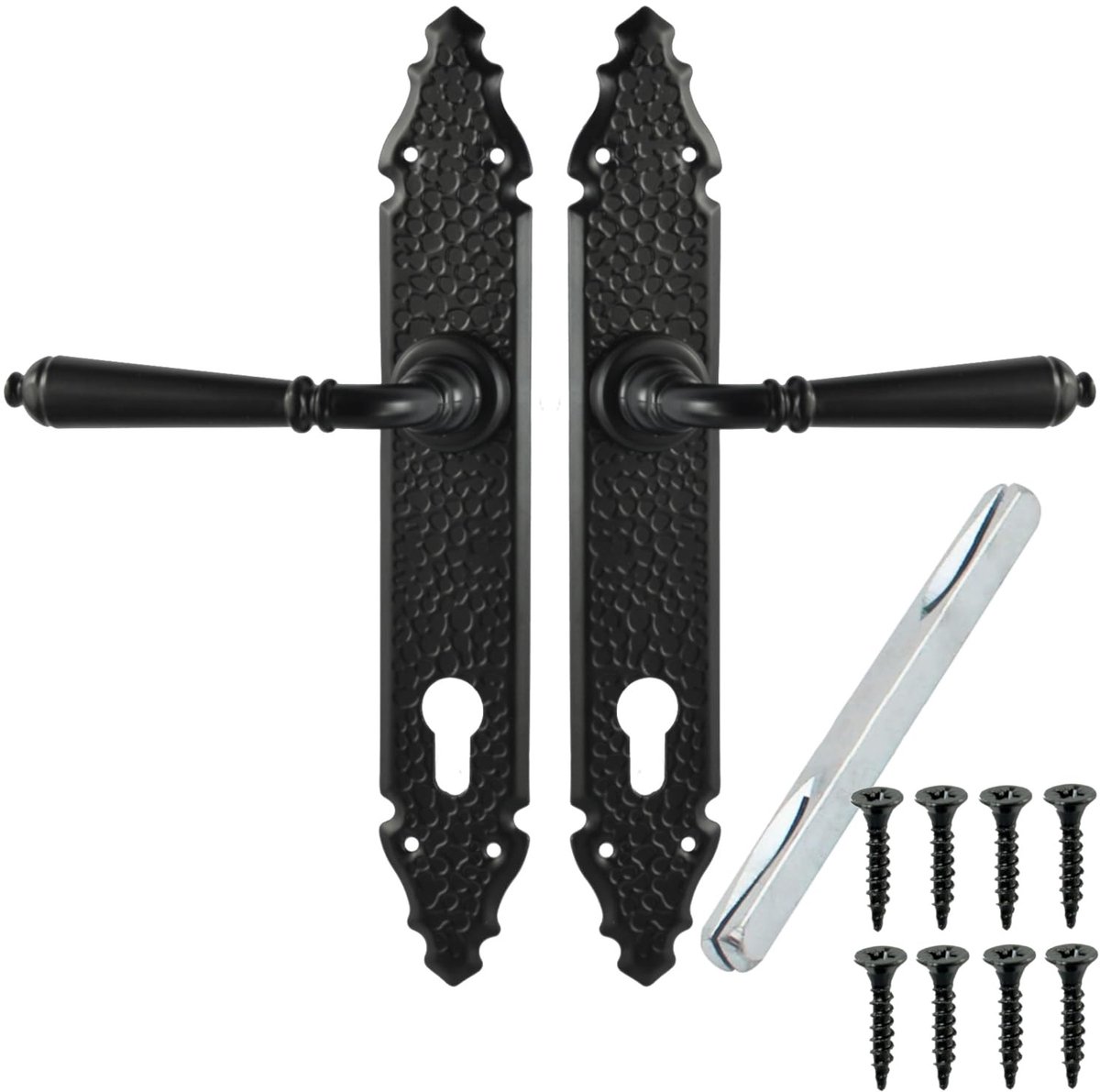 Dailygoods - Deurbeslag Deurklink BB PZ WC - Zwart Smeedijzer met Mat Afwerking