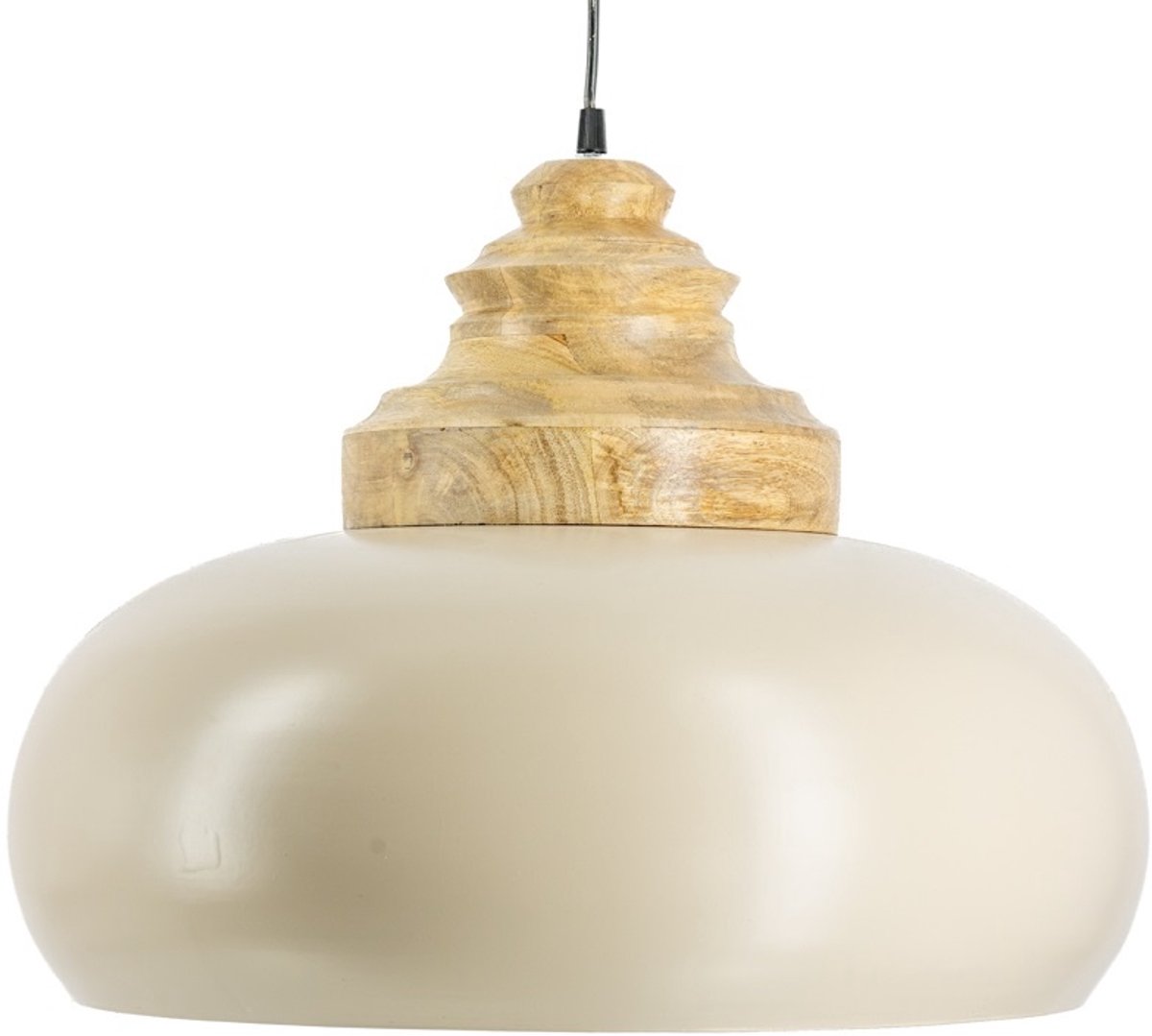 Hanglamp glas met hout sphere