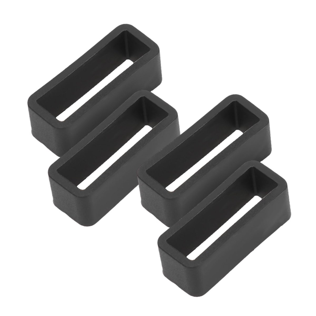 Dailygoods- Horlogeband 4 Stuks - Siliconen - Zwart - Veiligheidsgesp - Comfortabel - Ademend - Geschikt voor Dames/Heren/Kinderen - Horloge