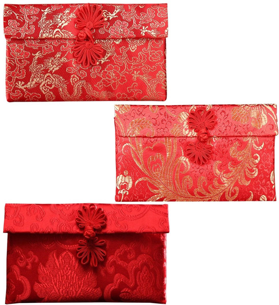 Dailygoods- Rode Envelop 3 Stuks - Creatieve Geschenkenvelop - Valuta-Envelop - Geldzakje - Chinese Element - Perfect voor Nieuwjaar - Geldzak
