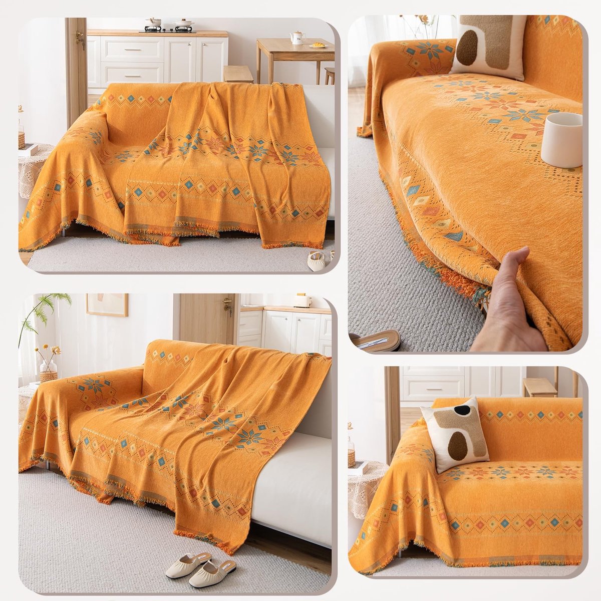 Dailygoods- Plaid Chenille Zacht - Wasbare Deken - 180x130 cm - Voor Banken/Sofas - Milieuvriendelijk - Comfortabel