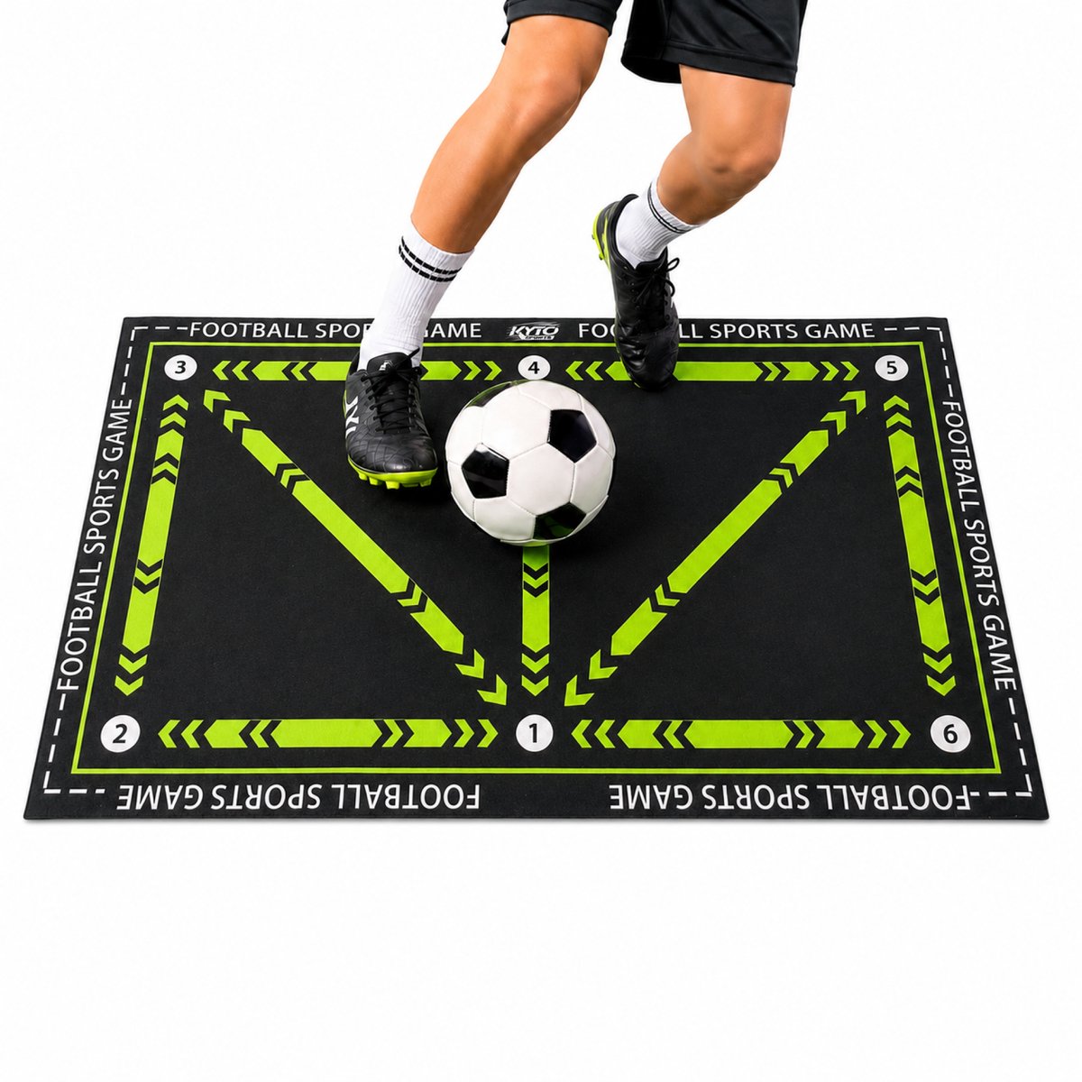 Kyto Sports Voetbal Trainingsmat 60x90 cm, groen - Antislip Voetbalmat voor Balcontrole, Coördinatie en Dribbeltraining - Trainingsmat voor Kinderen en Jeugd