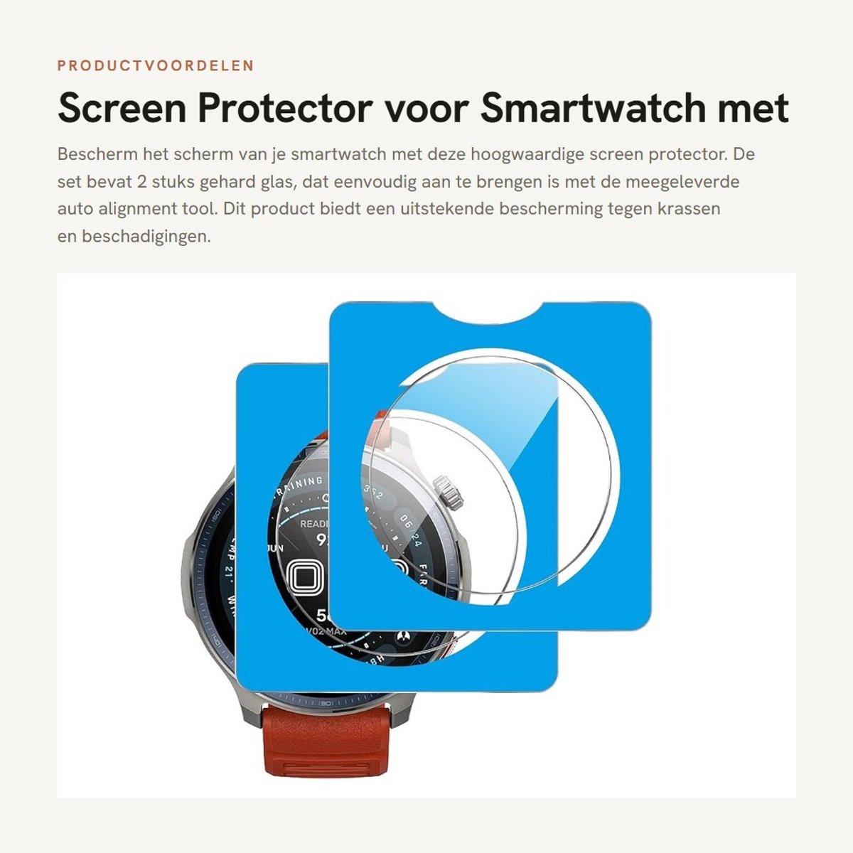 Dailygoods - Screen Protector voor Smartwatch met Auto Alignment Tool en Anti-Bubble