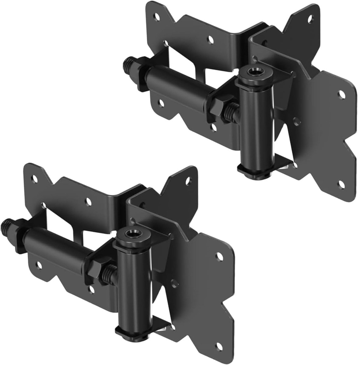 Dailygoods- Hardwarescharnier zelfsluitend - zwaar belastbaar - 90 graden verstelbaar - voor houten/vinyl/PVC-hekken - met installatieschroeven - set van 2 stuks - Poortscharnier