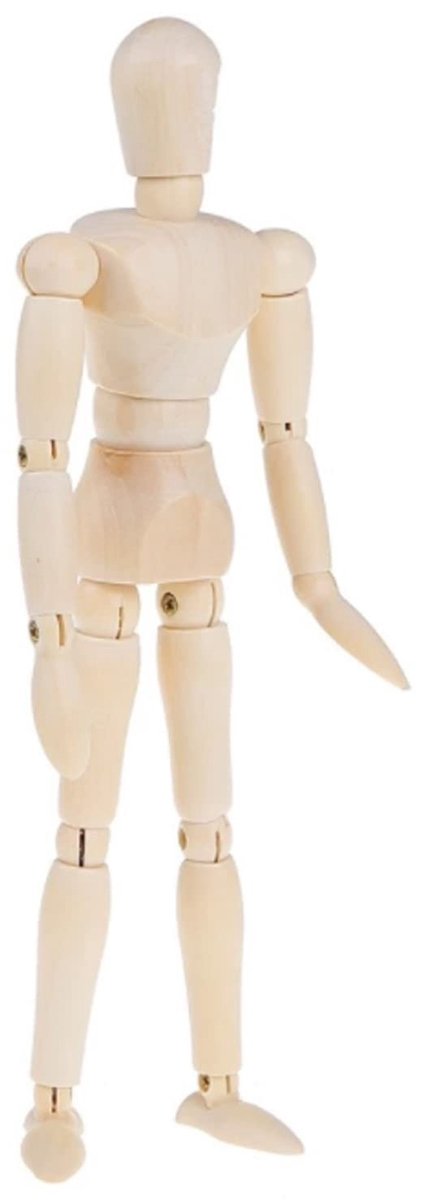 Dailygoods- Mannequin Mini - Flexibele Oefenpop - Beweegbare Gewrichten - Kunstschetsmodel - Fotoaccessoire - Duurzaam Houten Model - Schetsmodel
