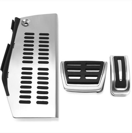 Pedaalhoezen Auto - Antislip Pedalen - Veilig Rijden - Roestvrij Staal - 3 Stuks - Zilver Zwart — afbeelding 4