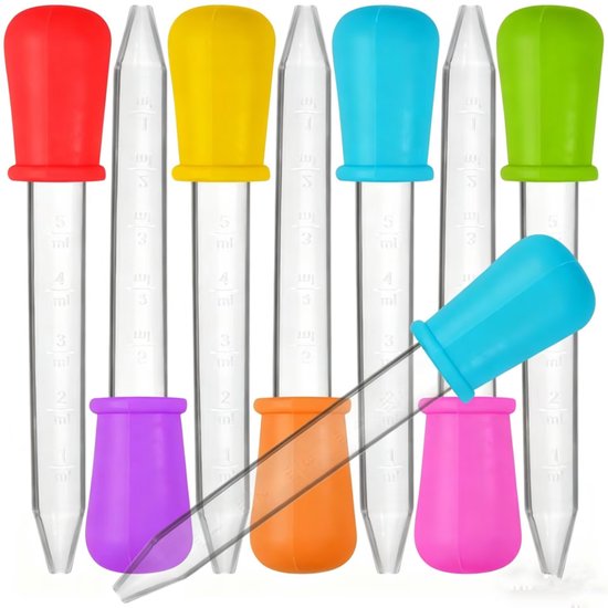 Foto: 8 stuks siliconen pipetten druppelteller pipetflesje 5 ml bpa vrij heldere vloeibare medicijn oogdruppelaar met bolvormige punt willekeurige kleur louzir