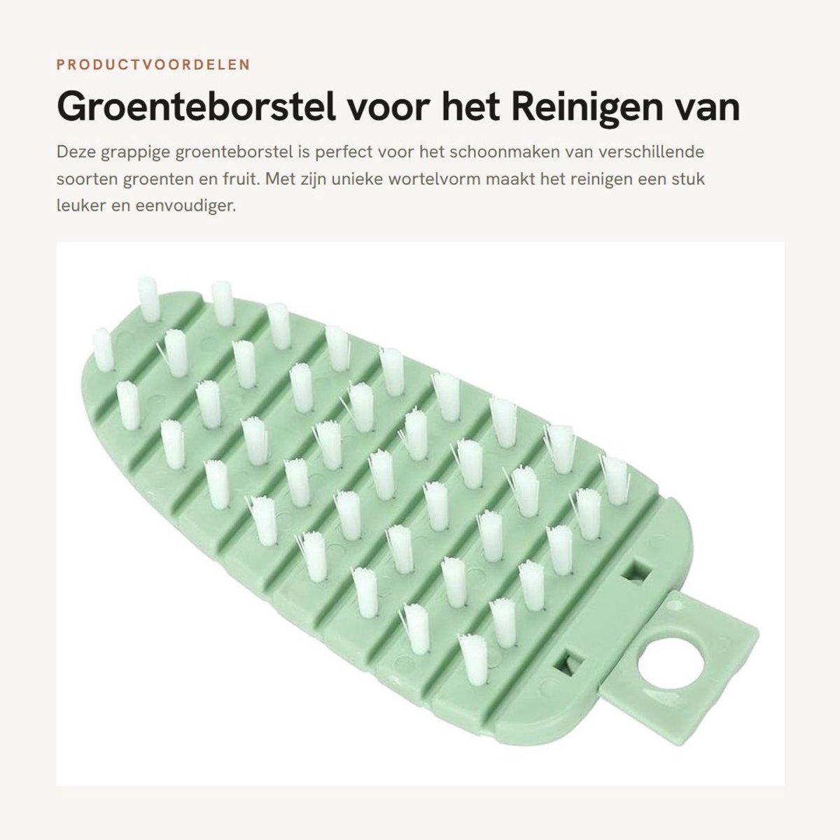 Solidchoice- Groenteborstel Schattig Keukengerei - Aardappelborstel - Vouwbaar - PP/PE - 14 x 6 cm - Lichtgewicht 44 g - Schoonmaakborstel