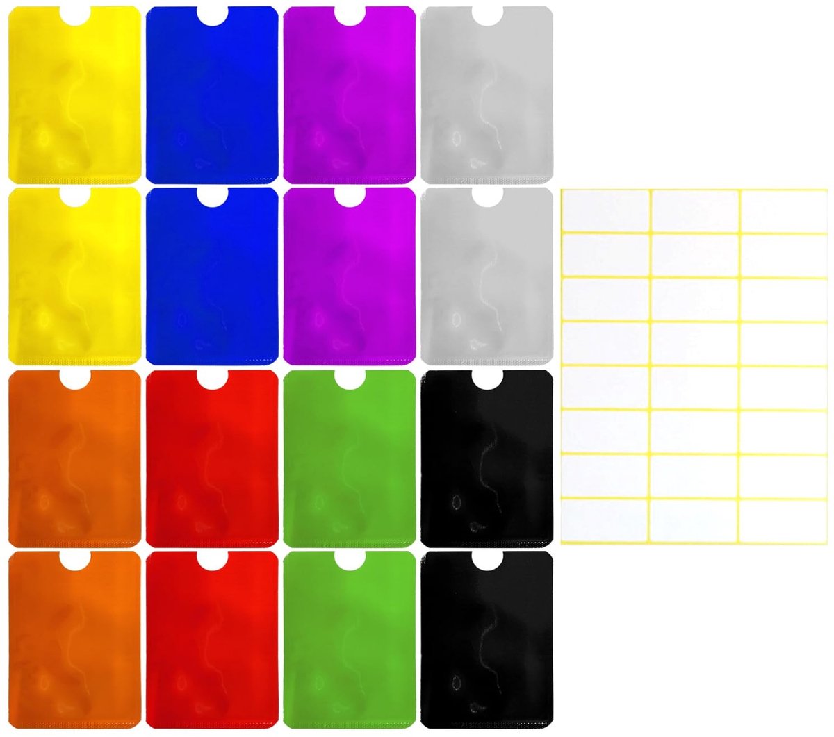 Solidchoice- Kaarthouder 16 stuks - Anti-demagnetisering - ID-bescherming - Lichtgewicht - Verschillende kleuren - Afmetingen 6,2 x 9,1 cm - ID-houder