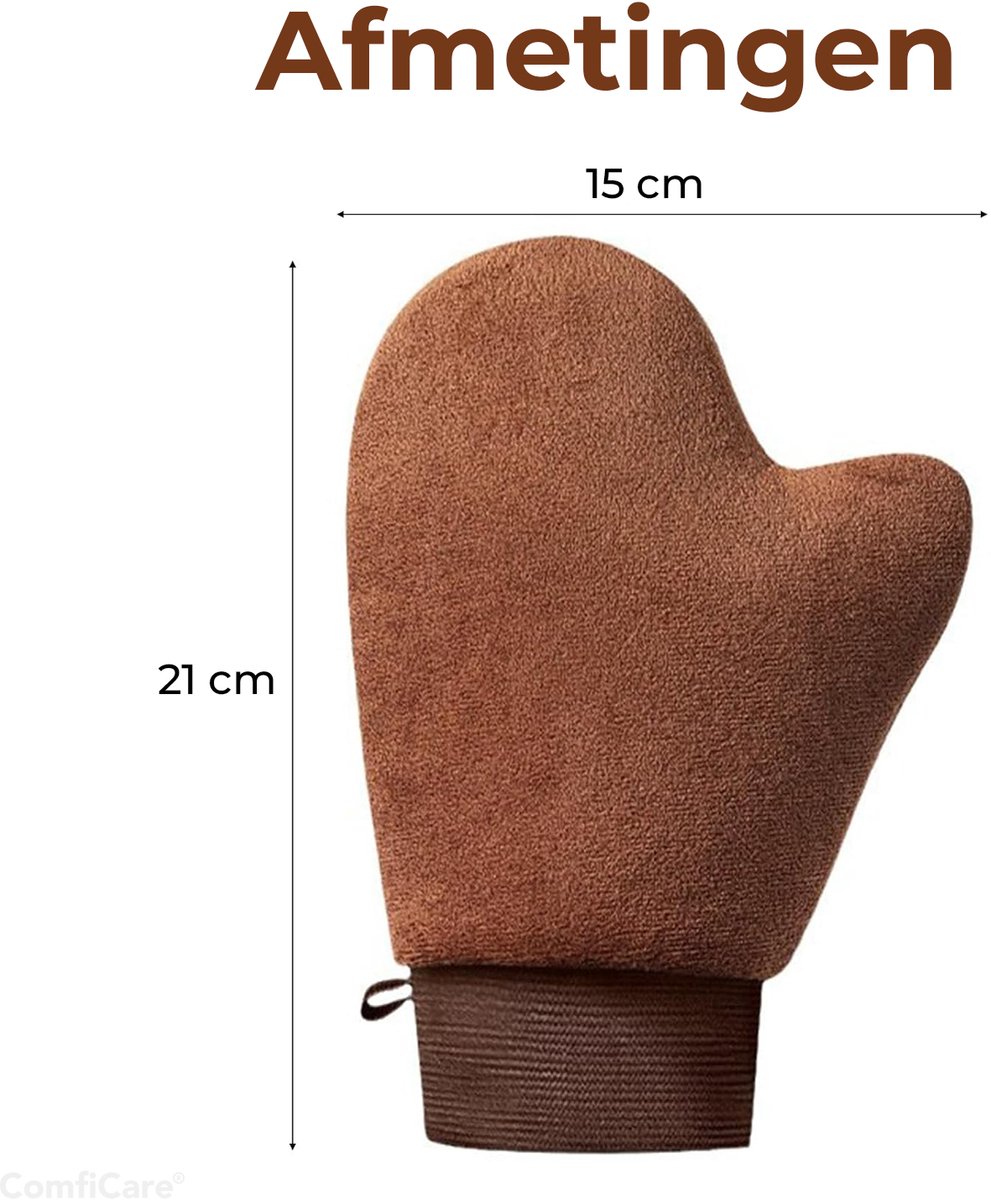 ComfiCare® Zelfbruiner handschoen 2 stuks - Self tan handschoen – Tanning mitt – Tanning glove – Zelfbruiner, Zonnebrand & Lotion – Lotion applicator - Bruin – foto 6