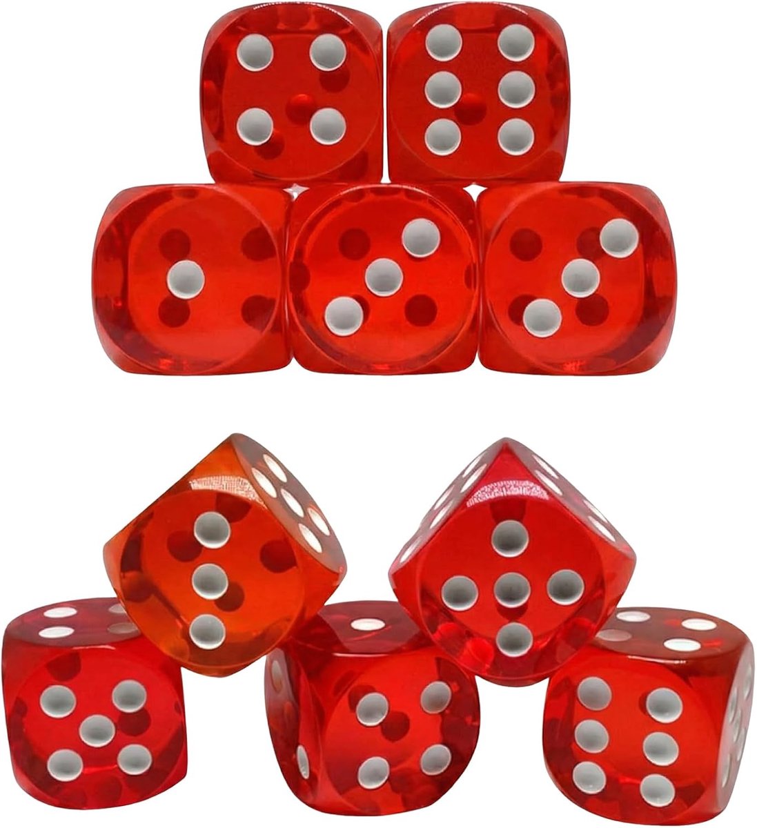 SnelShoppen - 10 Stuks Kleurrijke D6 Dobbelstenen Set van 14mm met Ronde Hoeken - Perfect voor Tenzi, Bordspellen, Feesten en Kinderen - Multifunction