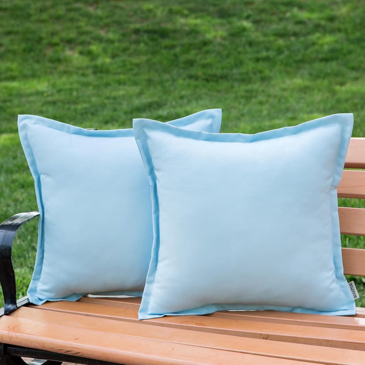 SnelShoppen - Set van 2 Blauw Waterdichte Tuin Kussenhoezen 18x18 inch Decoratieve Vierkante Kussenhoezen voor Sofa, Tent en Tuin - Perfect voor Feest