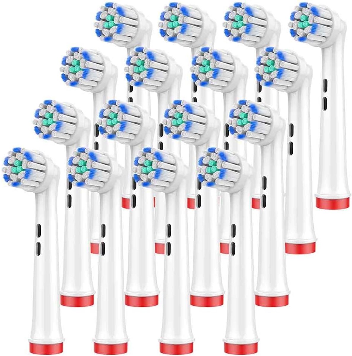 SnelShoppen - Pack van 16 Vervangende Tandenborstelkoppen voor Gevoelige Tanden, Compatibel met Oral B, Dupont Nylon Borstels, Professionele Tandverzo