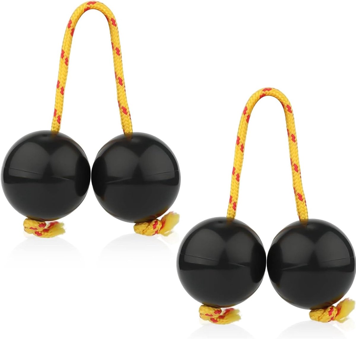 SnelShoppen - 2 Stuks Afrikaanse Kashaka Muziekinstrument, Ritmische Ballen, Shaker Instrument voor Feesten, Bruiloften, Muzieklessen, Zwart, PVC