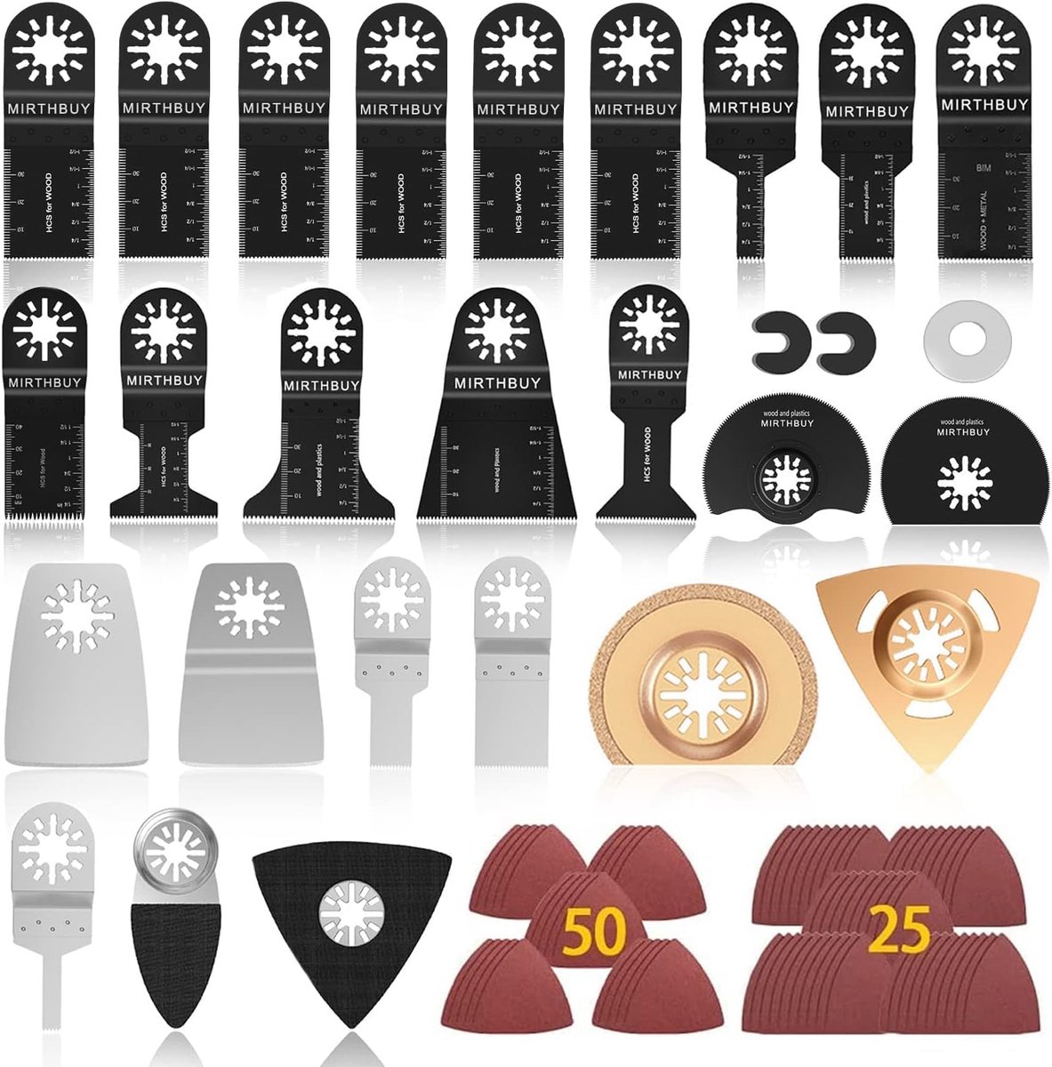 SnelShoppen - Set van 100 Oscillerende Zaagbladen, Multitool Accessoire Set, Multitool voor Hout, Metaal, Plastic, Hoge Kwaliteit, Voor Diverse Klusse
