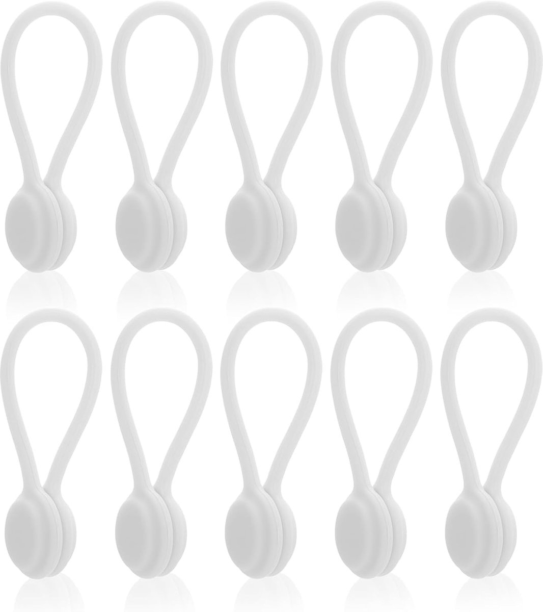 SnelShoppen - 10x Magnetische Kabelbinders - Silicone Kabelclips - Herbruikbare Kabel Organizers - USB Kabelbeheerders voor Thuis, Kantoor, School - F