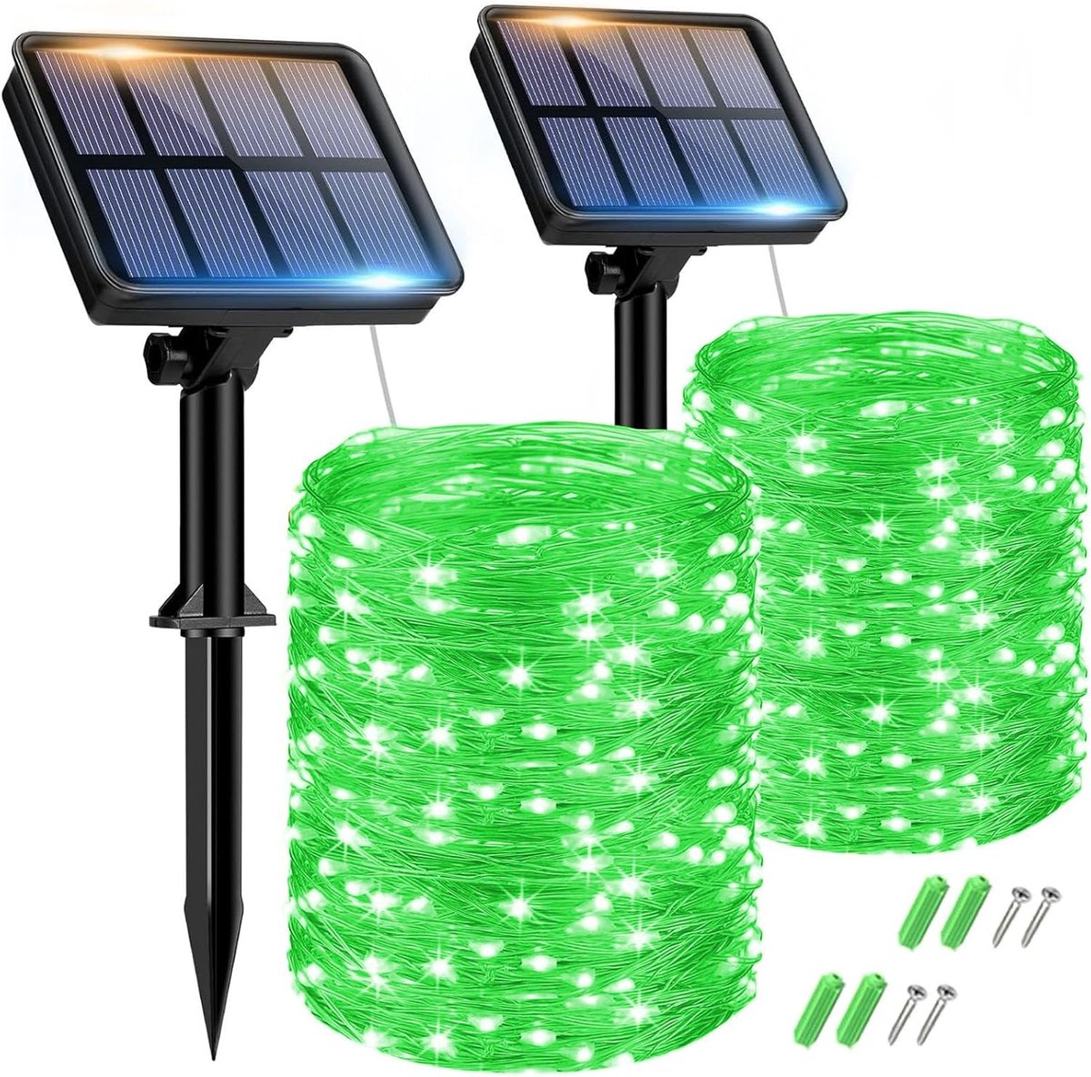 SnelShoppen - Lichtsnoer op Zonne-energie 15 + 2 m - Weerbestendig, IP65 Waterdicht, 8 Modi, Koperdraad - Perfect voor Tuin, Terras, Feest, Boom, Binn