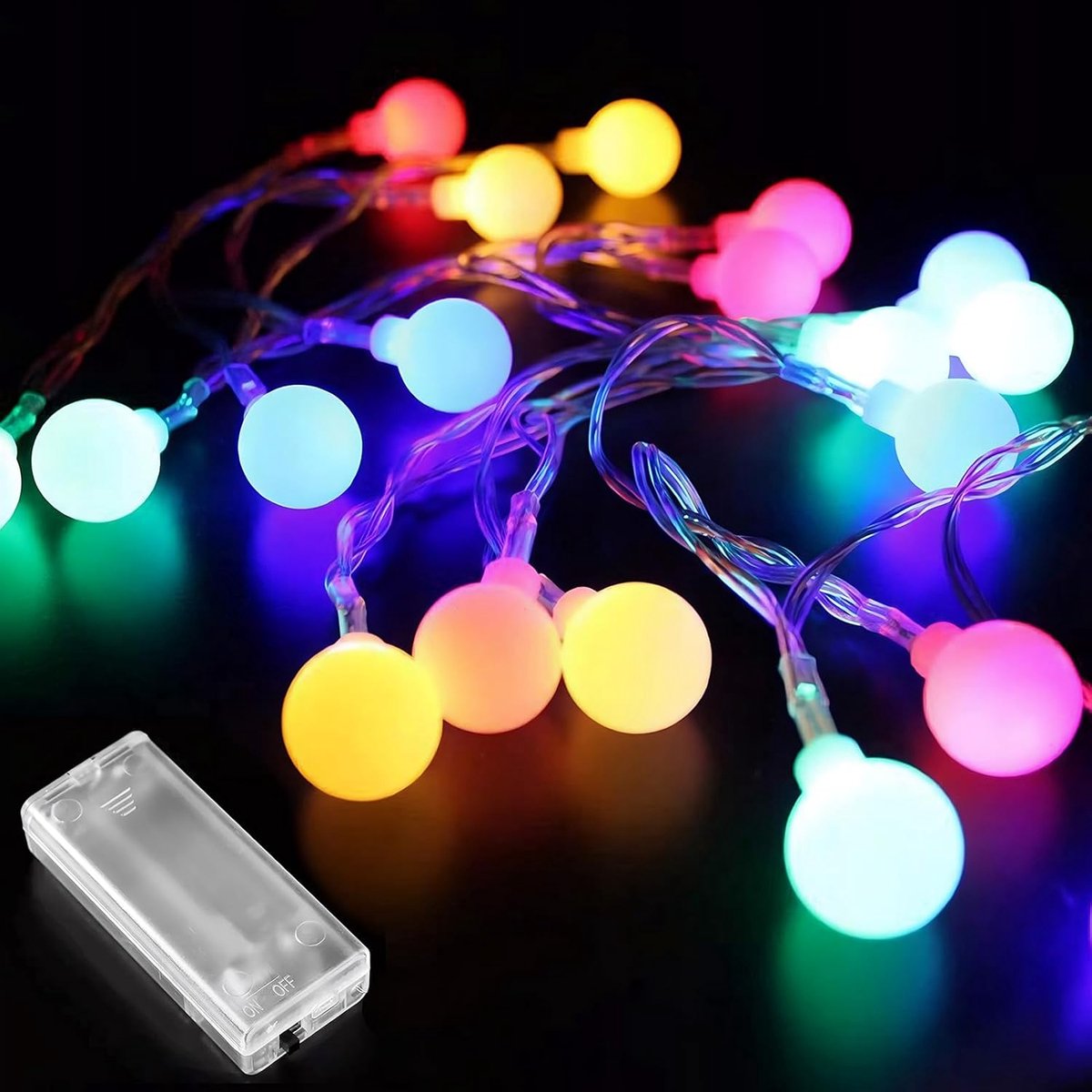 SnelShoppen - 20 LED Fairy Lights, 3 m Sfeerverlichting voor Camping, Tuin, Kerst, Bruiloft, Multikleur, Decoratieve Verlichting, Batterij Aangedreven